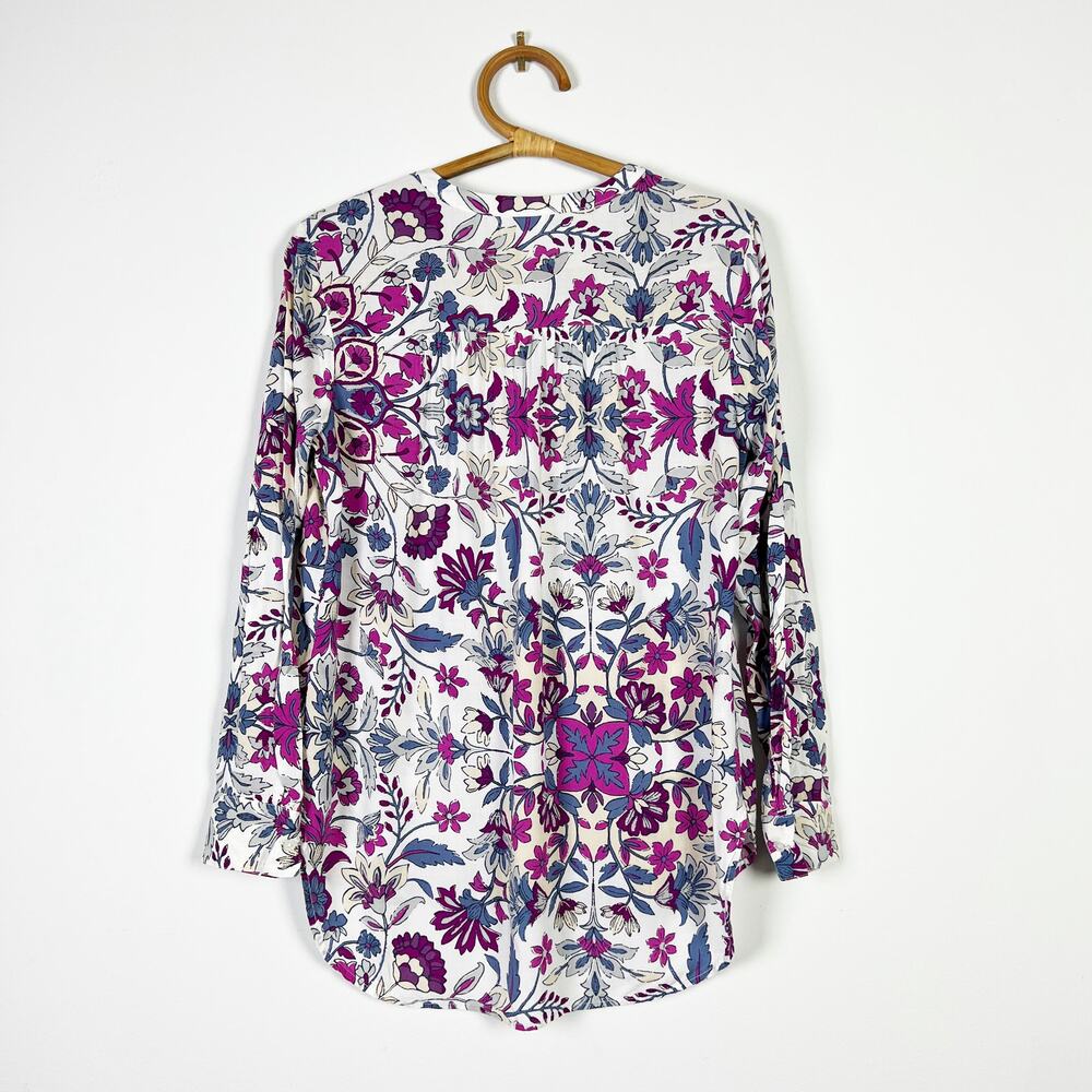 Old Navy purple floral boho top long sleeve shirt Size Small - Picture 2 of 5
